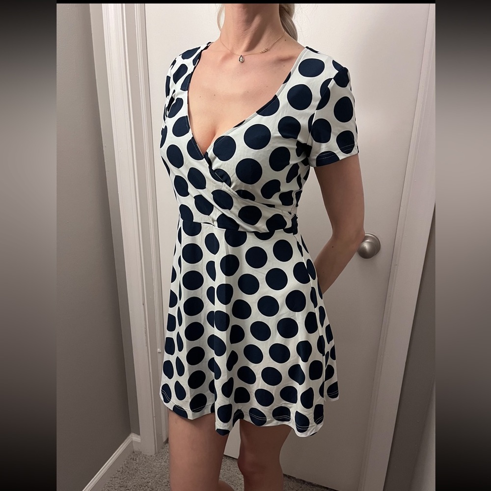100% pure silk polka dot dress